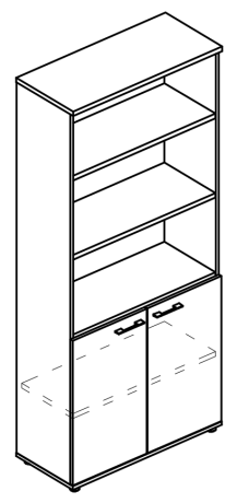 Шкаф для документов полузакрытый (топ ДСП) мокко премиум / вяз либерти
