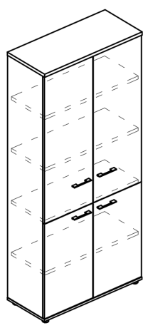 Шкаф для документов закрытый 4-х дверный (топ ДСП) мокко премиум / вяз либерти