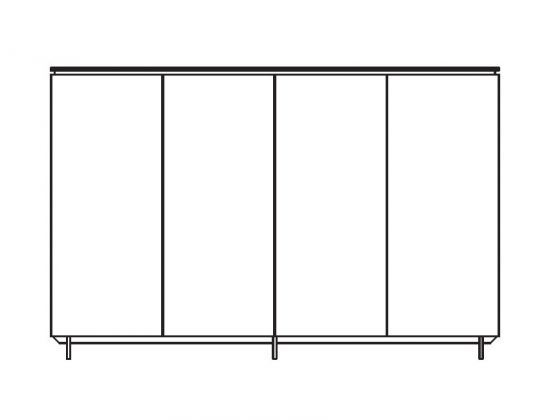 Шкаф средний 4-дверный орех каналетто