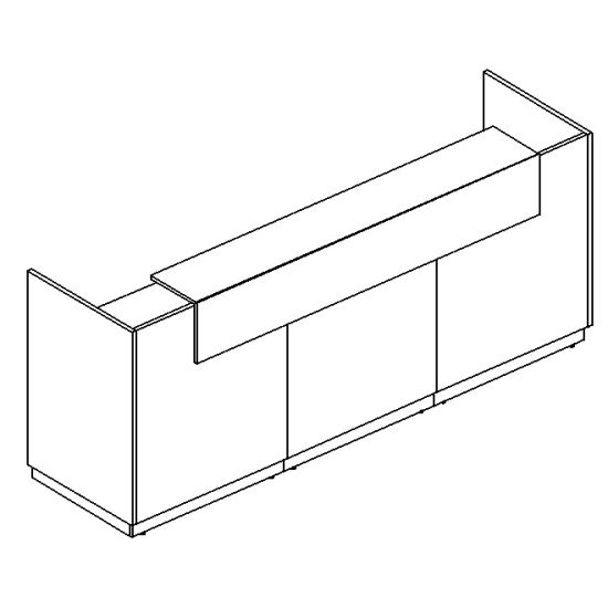 Стойка ресепшен прямая дуб шамони / дуб шамони / дуб шамони