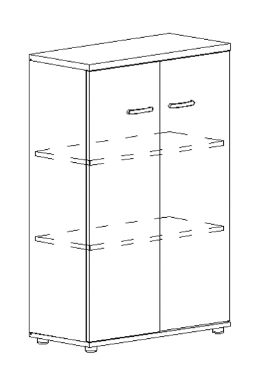 Шкаф средний закрытый дуб шамони