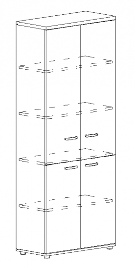 Шкаф для документов закрытый 4-х дверный венге
