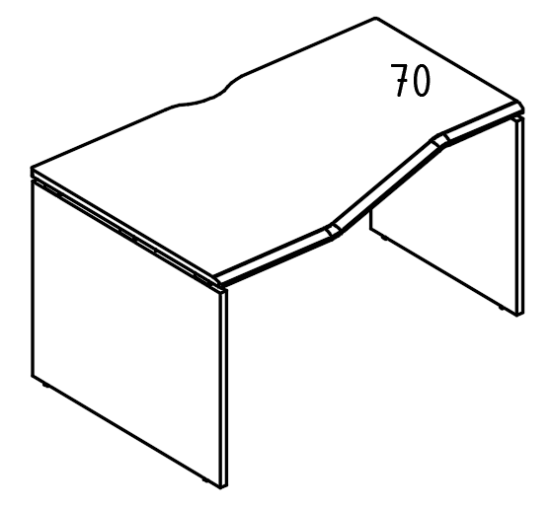 Стол эргономичный Техно на каркасе ДСП (1 скос) левый мокко премиум / мокко премиум