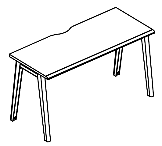 Стол письменный каркас МТ (1 скос) мокко премиум / белый, вставка мокко