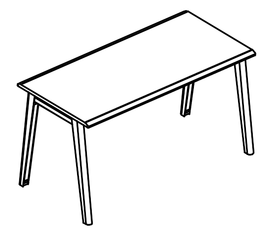 Стол рабочий на металлокаркасе МТ 2 скоса мокко премиум / белый, вставка мокко