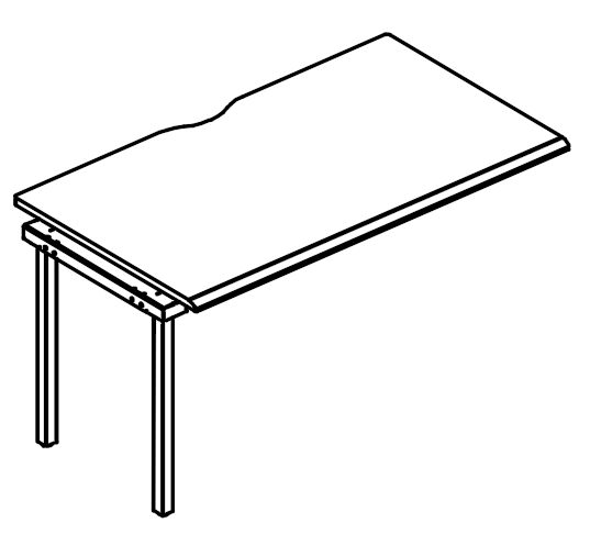 Секция стола рабочей станции каркас МТ 1 скос вяз либерти / белый, вставка белая